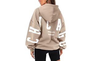 ORANDESIGNE Womens Letter Print Hoodies Fleece Graphic Sweatshirts Long Sleeve Pullover Sweaters with Pocket