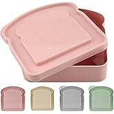 uvbws 4PCS sandwich container, lunch box sandwich container, plastic toast shape with lid for food storage, used for home or kitchen food storage, microwave, dishwasher, and refrigerator safety
