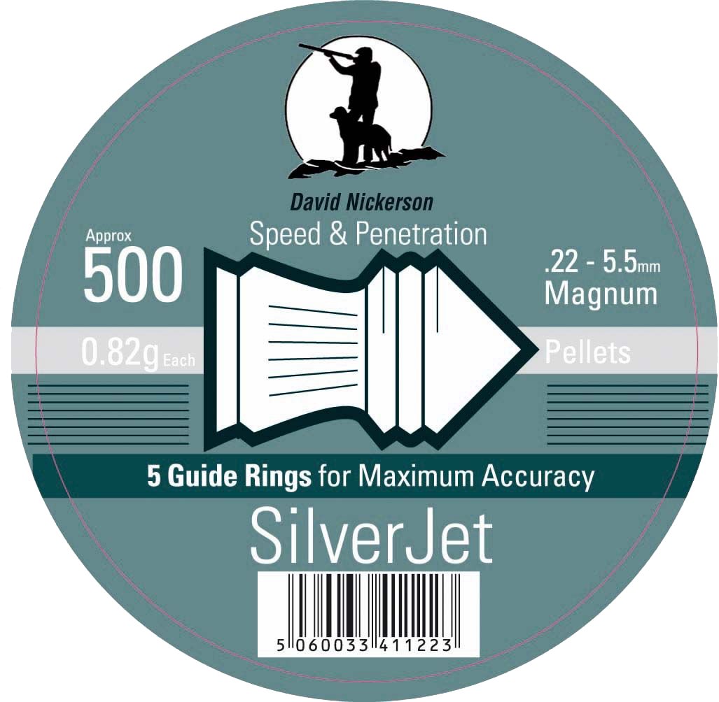 David Nickerson Silver Jet .22/5.5mm Air Gun Pellets (500ct) PREMIUM L143