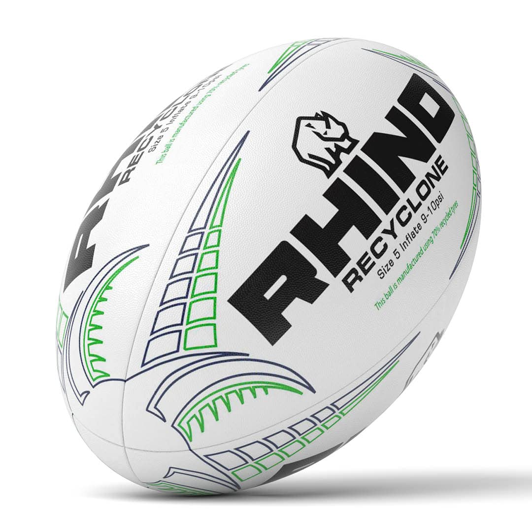Rhino Recyclone Rugby Ball White Size 3