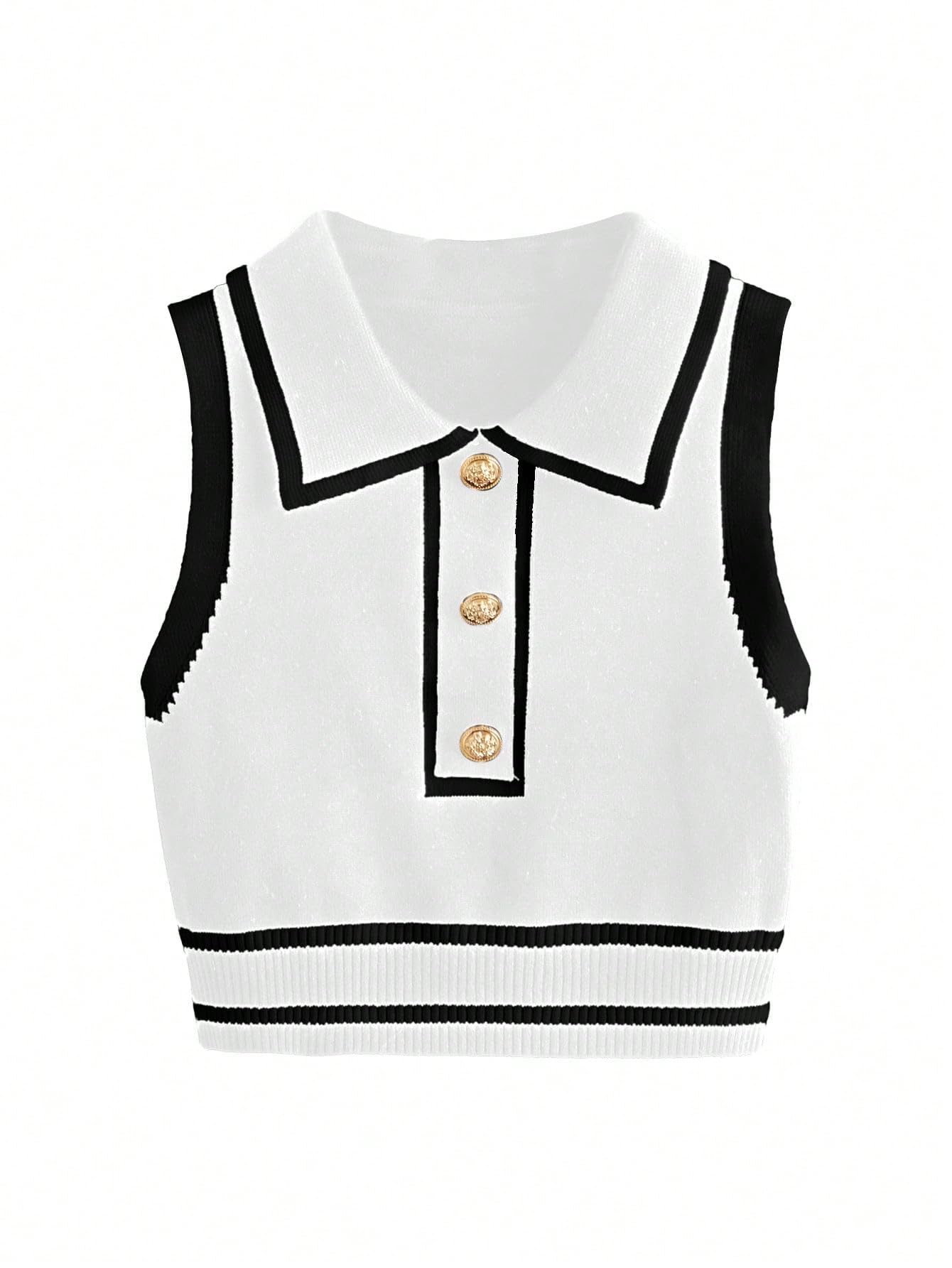 Verdusa Women's Button Down Old Money Striped