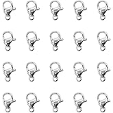 Shapenty 9mm Stainless Steel Lobster Claw Clasps Fastener Hook Connector for Necklace Bracelet Jewelry Finding Making Key Ring Keychain Bag Purse Hanging Charms Accessories Ornaments Craft (20)