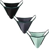 TAPUU Mens G String Underwear, Micro Ice Silk Bikini Briefs