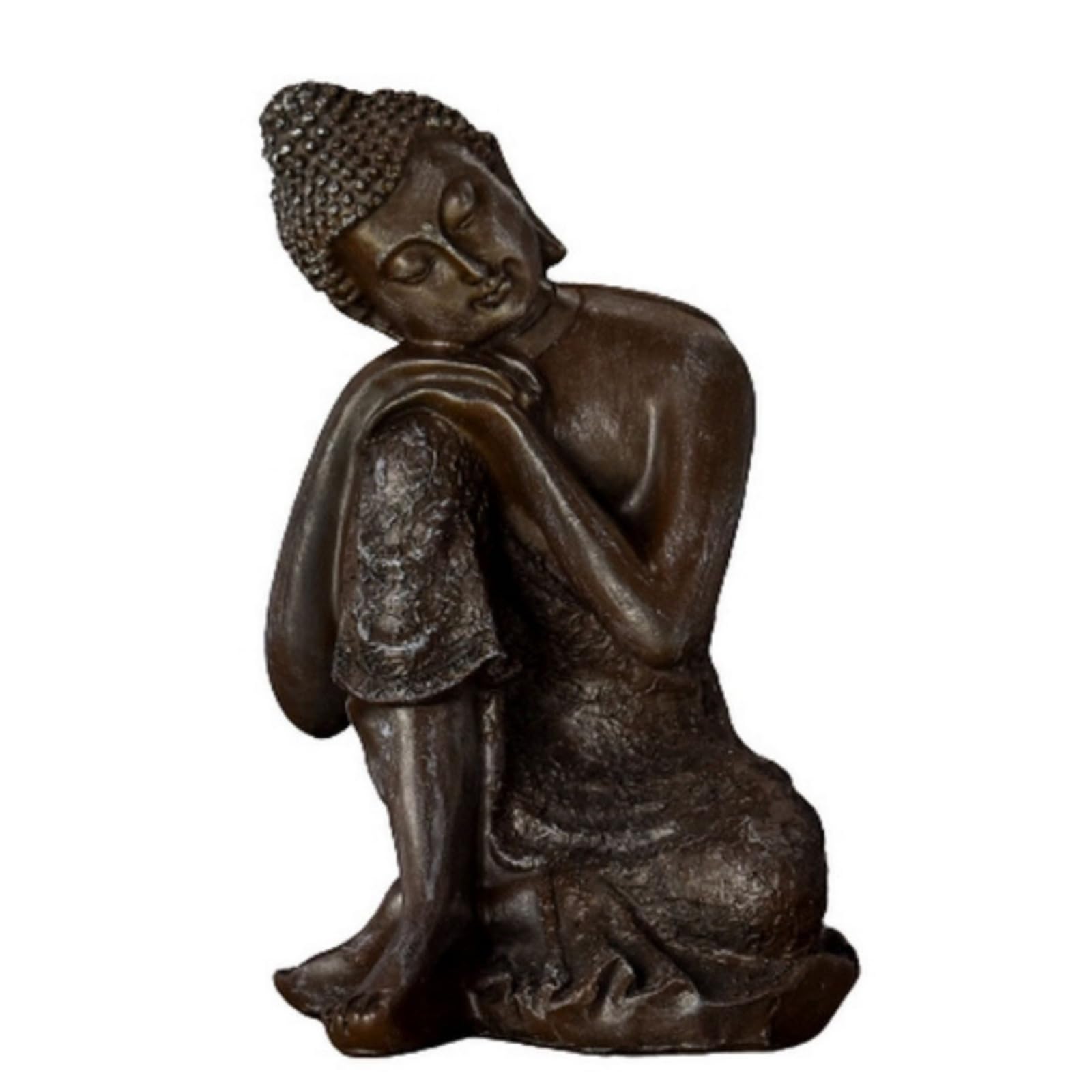 Zen'Light Thai Buddha Statue – Zen and Feng Shui Decoration – Lucky Charm – Zen Gift Idea – Office Decoration, Bedroom, Living Room etc. – Height: 18 cm – Bronze Colour