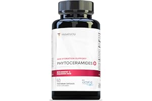 VITAUTHORITY Hydrating Anti Aging Phytoceramides Supplement - Clinically Proven Ceratiq Ceramides Supplement with Hyaluronic Acid and Phytoceramides 700mg - Skin Barrier Repair Itchy Dry Skin Supplement for Women