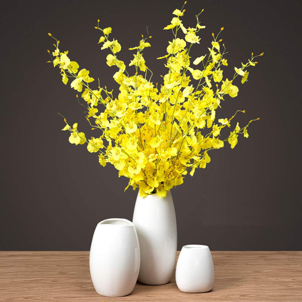 Artificial Flowers Orchids Silk Fake Flowers in Bulk, 12 Pcs (Each 38.5”), for Wedding Festive Party Home Office Decoration, Not Include Vase