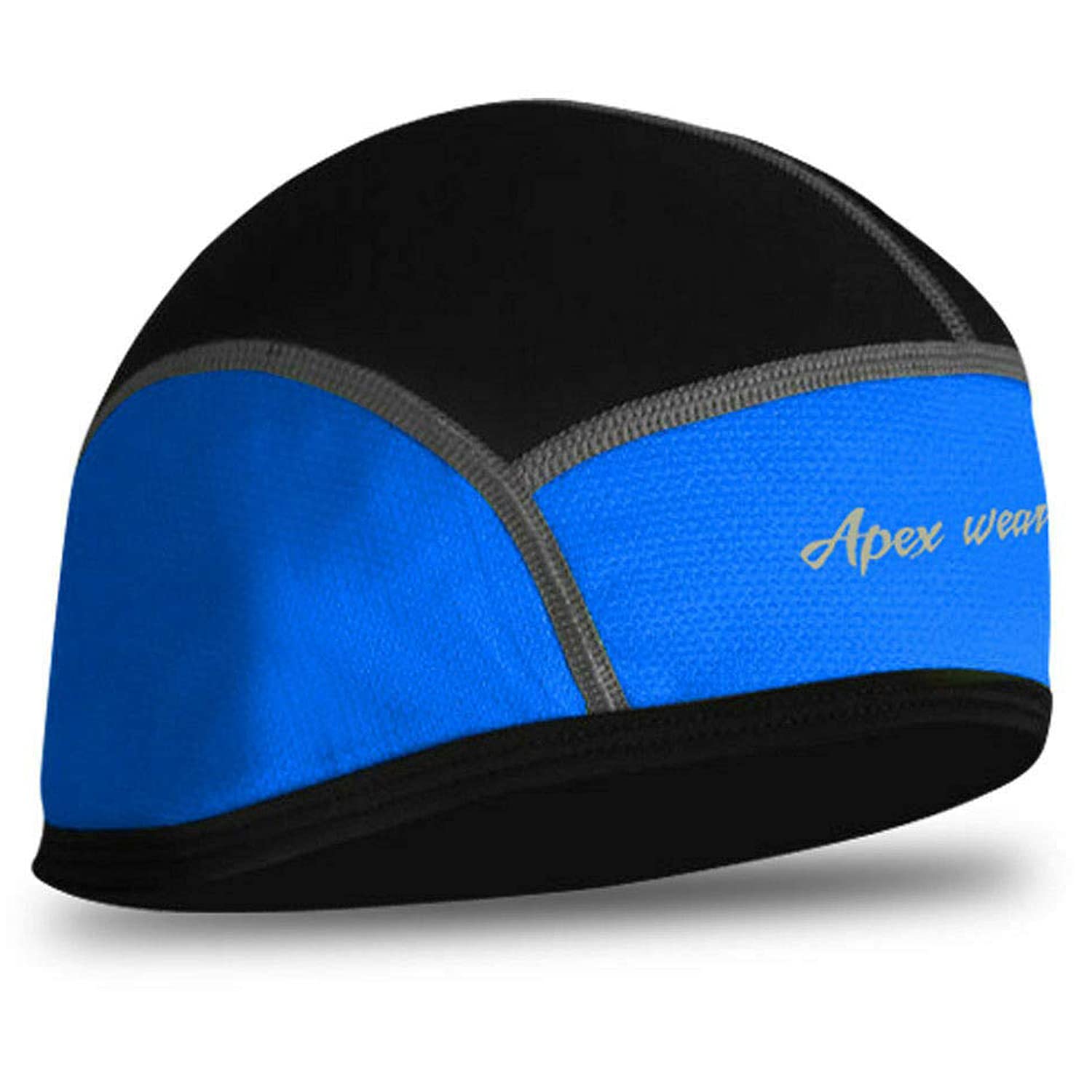 APEXWEAR Cycling Skull Cap Motorcycle Cycle Windstopper Winter Thermal Under Helmet Hat (BLUE&BLACK)