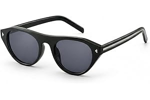 Cat Eye Sunglasses Small Oval Retro Sunglasses with UV400 Protection Fashion Narrow Frame Shades for Driving.