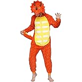 ABENCA Adult Triceratops Dinosaur Onesie Costume Women Pajamas for Men Cartoon One Piece Animal Halloween Christmas Cosplay