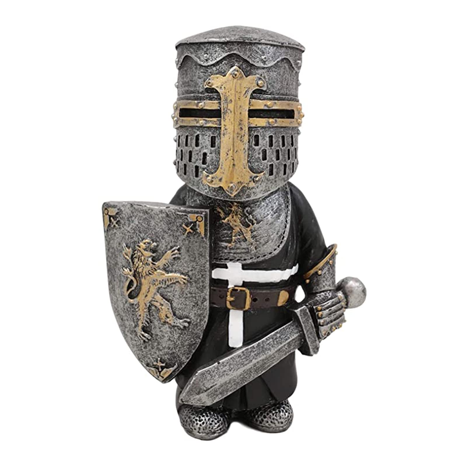Lrxinki Knight Statues Ornaments, Resin Garden Knight Armor Statue, Gothic Templar Gnomefigurine Guardian for Gardens
