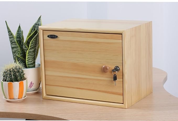 Massivholz mit Türschloss hölzerner Kasten-seitlicher offener Tür