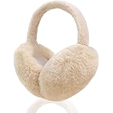 DUOJINSANXI Ear Muffs for Winter Women Men, Faux Fur Earmuffs, Fluffy Ear Warmers, Foldable Ear Warmer Earmuffs