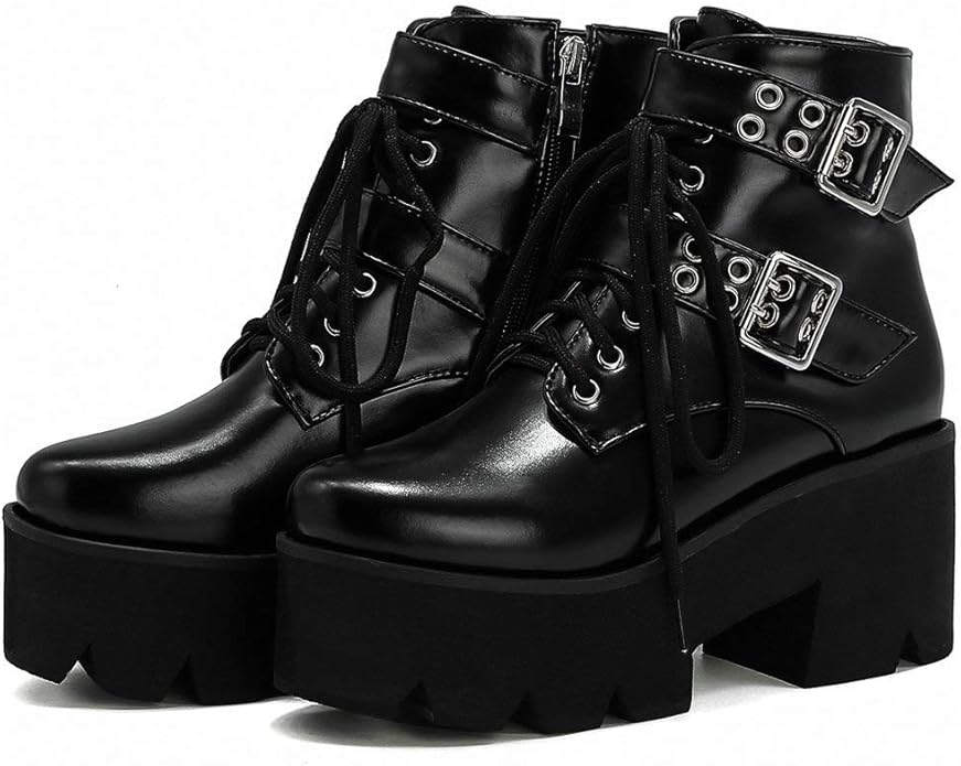 LUXMAX Womens Gothic Platform Booties