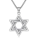 Seiyang Star of David Necklace 925 Sterling Silver Jewish Star Pendant Estrella de David Jewelry Gifts for Men(with Gift Box)