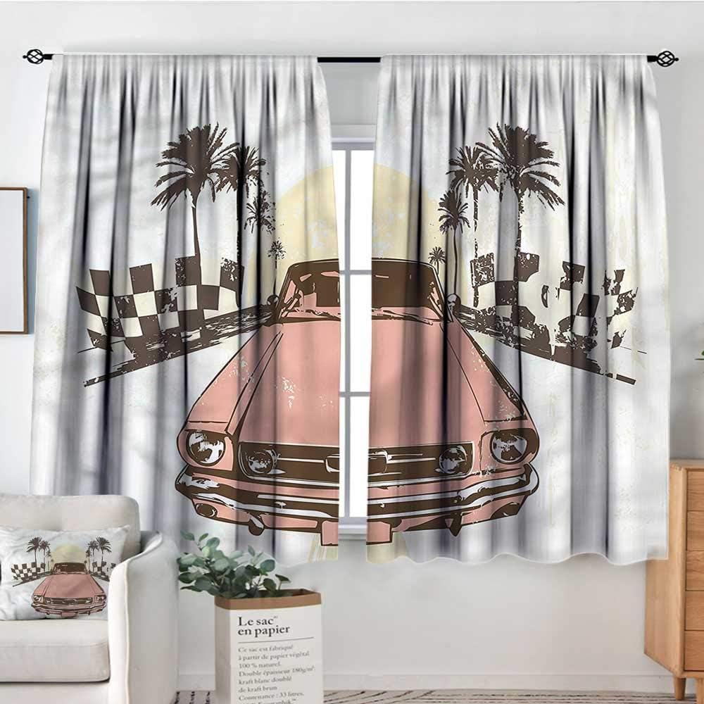 Sanring Cortinas para Puerta de Patio Grunge, con diseño Retro de