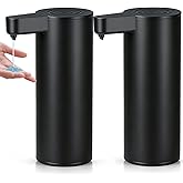 2 Pack Automatic Soap Dispensers Stainless Steel 9.5oz/270ml Electric Soap Dispenser Touchless Automatic Cleaning Function IPX5 Waterproof Motion Sensor Soap Dispenser for Bathroom Kitchen Dish Soap