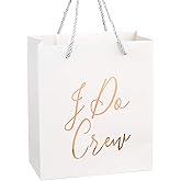 Crisky Bridesmaid Bride Tribe Gift Bag Rose Gold for Bachelorette Hen Party, Bridal Shower, Team Bride, Set of 12, 4" x 8" x 9"