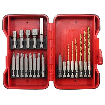 Festnight 21pcs Socket & Bits & Twist Drill Set with Storage Case 5pcs Sleeves 9pcs Bits 7pcs Spiral Drill Electric Screw Head Hexagonal Shank Twist Drill