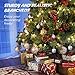 LIFEFAIR 7.5ft Prelit Slim Christmas Tree, Decorated with 350 Clear Lights and Realistic 900 Thicken Tips