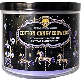 Bath &amp; Body Works 3 Wick Candle - Cotton Candy Cobwebs- 14.5 oz