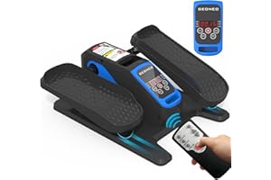 GEONEO Under Desk Elliptical Machine, Electric Elliptical Exerciser for Senior, Quiet & Small Electric Seated Pedal Exerciser for Home with Display Monitor, Remote Control & 12 Adjustable Speeds