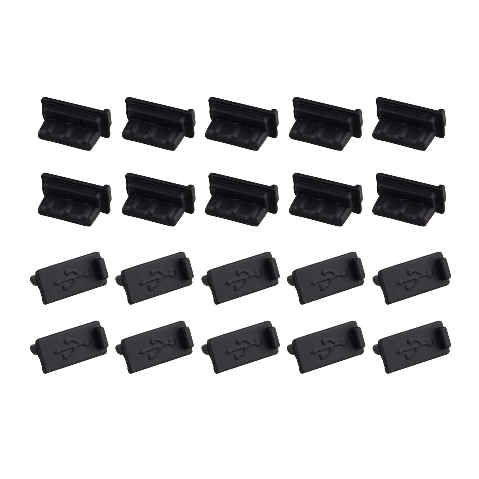 Futheda 20Pcs Universal Silicone USB 2.0/3.0 Port Plug Cover Cap Female Jack Interface Anti Dust Protector Compatible with Tablet PC Notebook Laptop