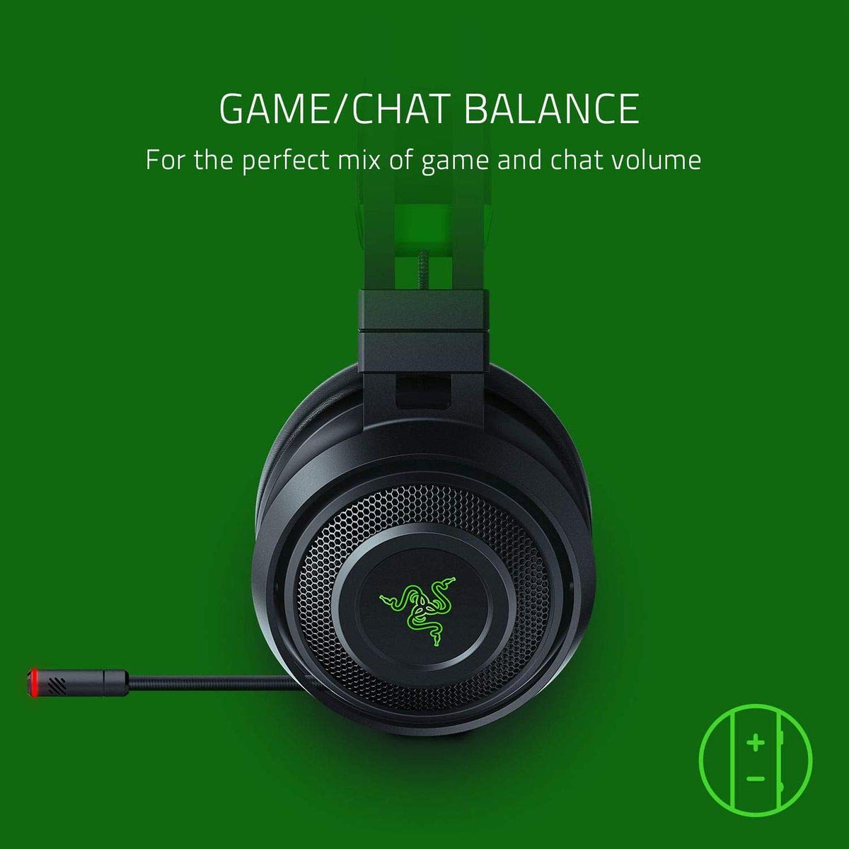 Razer Nari Ultimate Wireless 7.1 Surround Sound Gaming Headset: HyperSense Haptic Feedback - Auto-Adjust Headband - Retractable Mic – for Xbox Series X & S, Xbox One - Black/Green