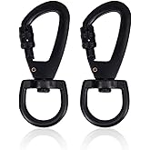 XQIGI 2 Pack Dog Leash Clips Locking with Swivel Ring, Heavy-Duty Quick Release Buckles
