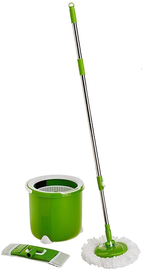 Scotch-Brite Jumper Spin Mop with 1 Round & 1 Flat Mop Refill