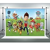 LUCKSTY Paw Patrol Backdrops for Photography 9x6FT Cartoon Poster Photo Backgrounds Baby Kids Children Themed Party Photo Booth Studio Props LULX044