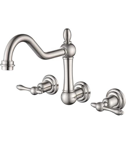 Amazon.com: 高流量壁掛式浴缸灌裝機,帶粗閥,黃銅羅馬浴缸水龍頭