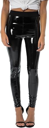 high waisted pvc trousers