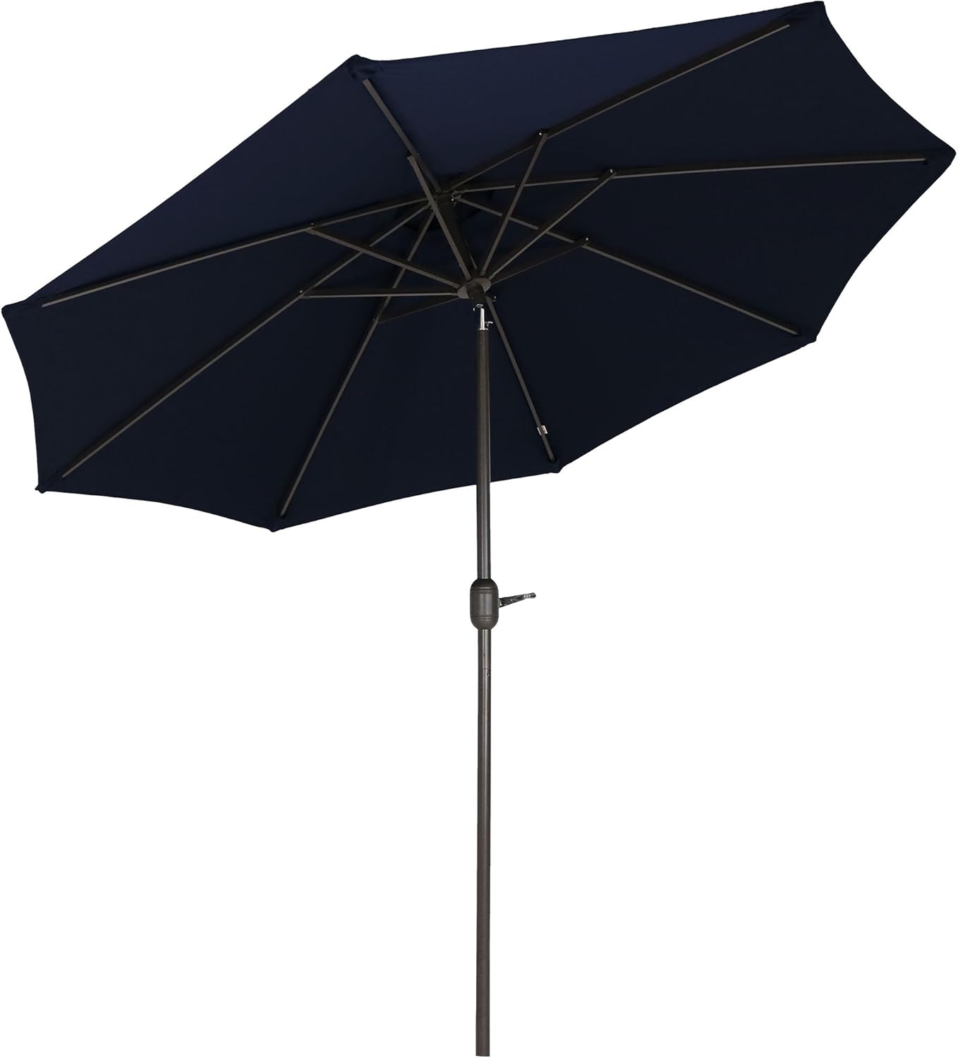 Amazon Com Sunnydaze Sunbrella Patio Umbrella With Auto Tilt And Crank 9 Foot Outdoor Market Umbrella Rust Resistant Aluminum Sunbrella Navy Blue Garden Outdoor