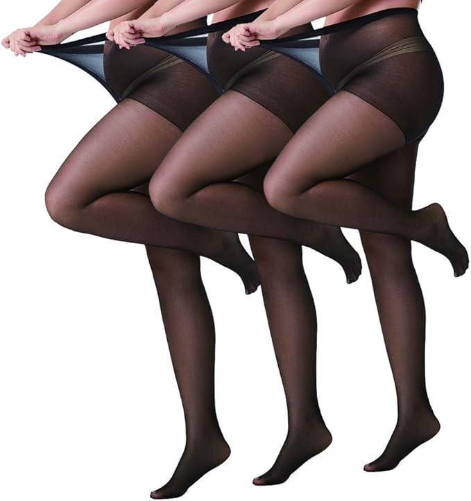 Footed Tights Plus Size 3 Pack Straight Crotch Queen Size