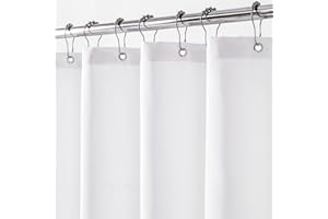 Felisa Waterproof Fabric Shower Curtain Liner with 3 Large Magnets, 72 x 72 inches Hotel Quality & Soft Cloth Shower Curtain Liner,Washable White Shower Curtain for Bathroom