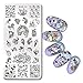 NICOLE DIARY 1Pc Unicorn Stamping Plates Manicure Rectangle Nail Art Image Printing Templates