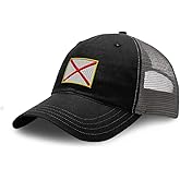 Richardson Soft Mesh Cap Hat Embroidered Alabama State Flag Embroidery Trucker Hats for Men & Women Cotton
