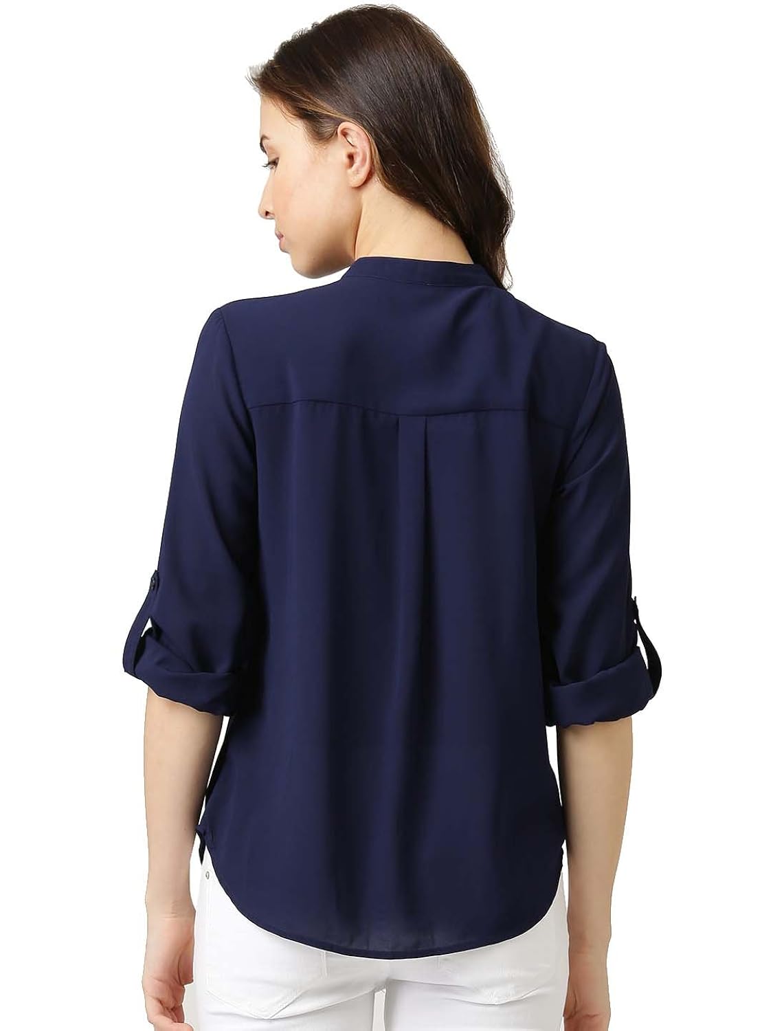 leriya fashion women's diamond crepe plain western wear shirts