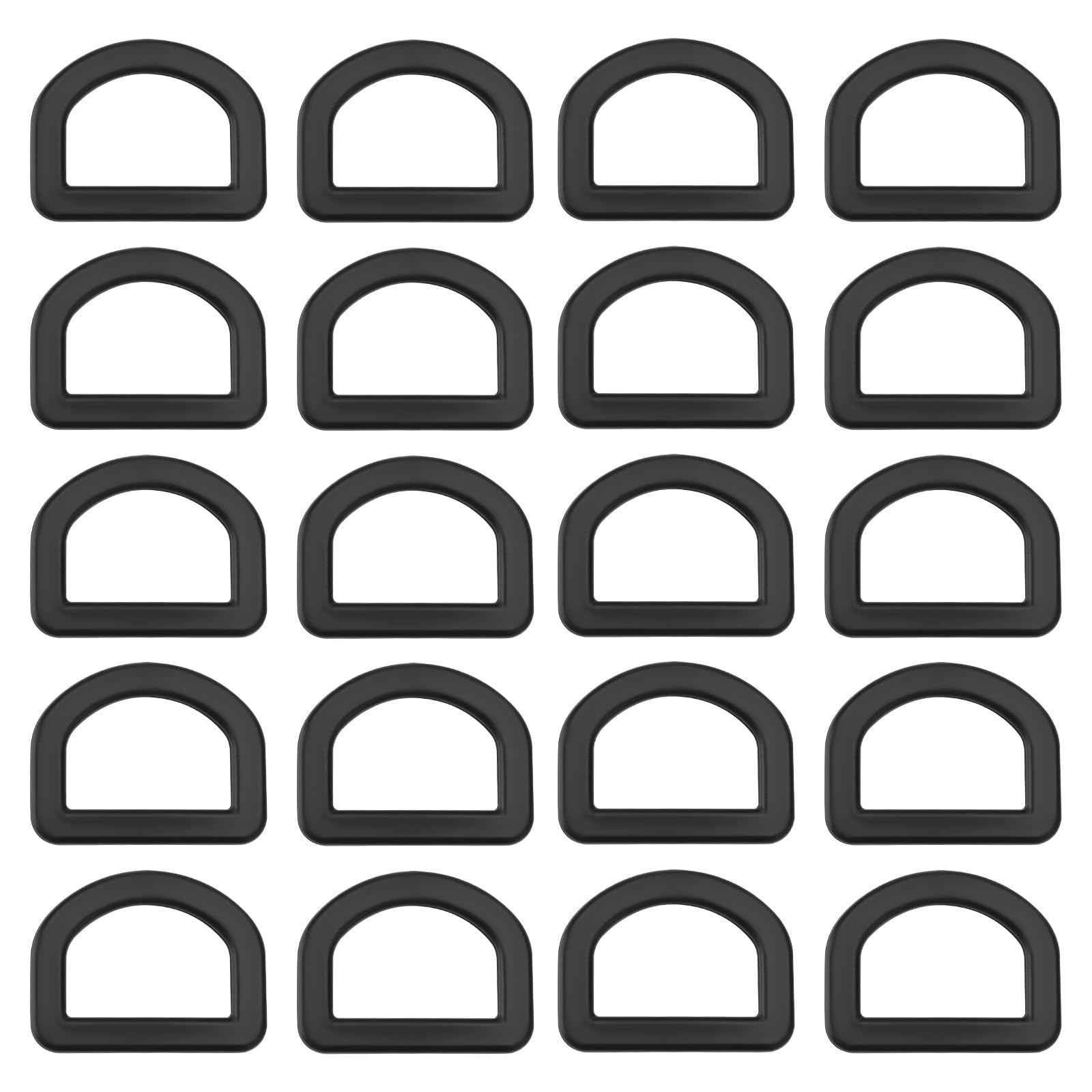 eMagTech 20pcs 25mm Plastic D Rings Semi Circular D Ring Plastic Webbing Strap Adjustment Ring Pom Fasteners Buckle for Belts Harnesses and Clothes