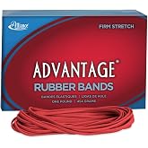 Alliance Rubber 97405 Advantage Rubber Bands Size #117B, 1 lb Box Contains Approx. 200 Bands (7" x 1/8", Red)
