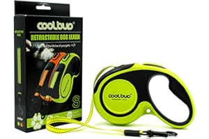 JOYPAWS Retractable Dog Leash, No Tangles, 16ft Heavy Duty Pet Walking Leash with Anti-Slip Handle for Small Dog or Cat, Strong Reflective Nylon Tape, One-Handed Brake, Pause, Lock (Green,Small)