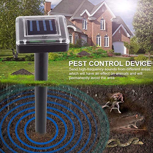 [2 Stück] Solar Maulwurfschreck, Ultrasonic Solar Maulwurfabwehr, IP56 Wasserdicht Wühlmausschreck, Mole Repellent, Maulwurfbekämpfung, Tiervertreiber Schädlingsbekämpfung für Den Garten
