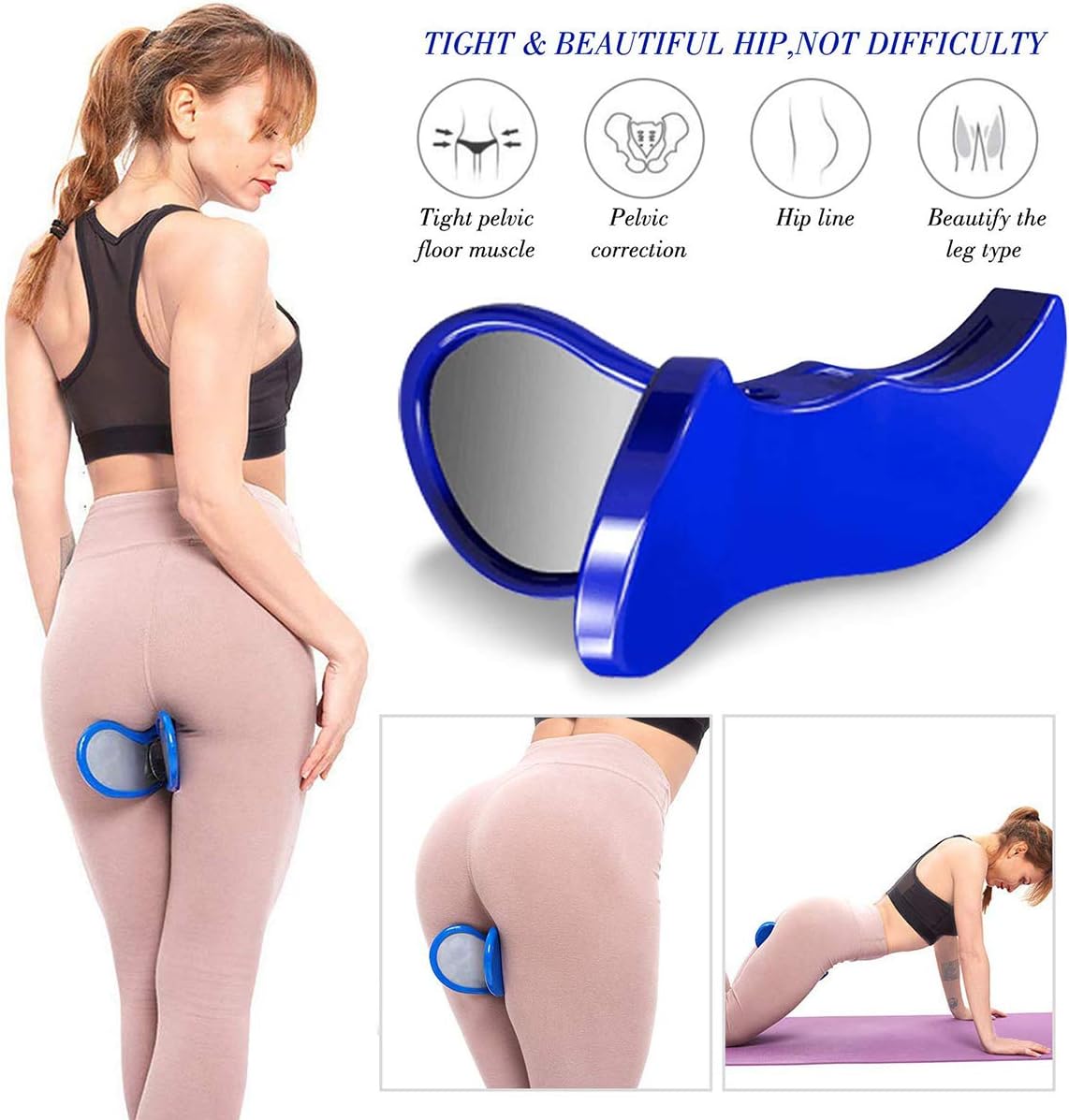 Kegel Exerciser,Super Kegel Muscle Exerciser,Pelvic Floor Muscle Exerciser and Bladder Control Devices, Correction Beautiful Buttocks Bladder Control Device Postpartum Rehabilitation (Blue): Sports & Outdoors