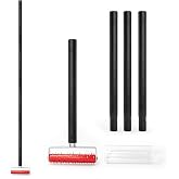 FOSHIO Wallpaper Removal Scoring Perforator Tool with 3-Section Metal Extendable Pole (Up to 58"), Carbon-Steel Spikes, Ergonomic Metal Handle &amp; Safety Covers for All Wallpaper Types
