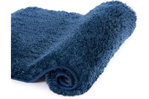 Walensee Large Bathroom Rug (24 x 36, Navy) Extra Soft and Absorbent Shaggy Bathroom Mat Machine Washable Microfiber Bath Mat