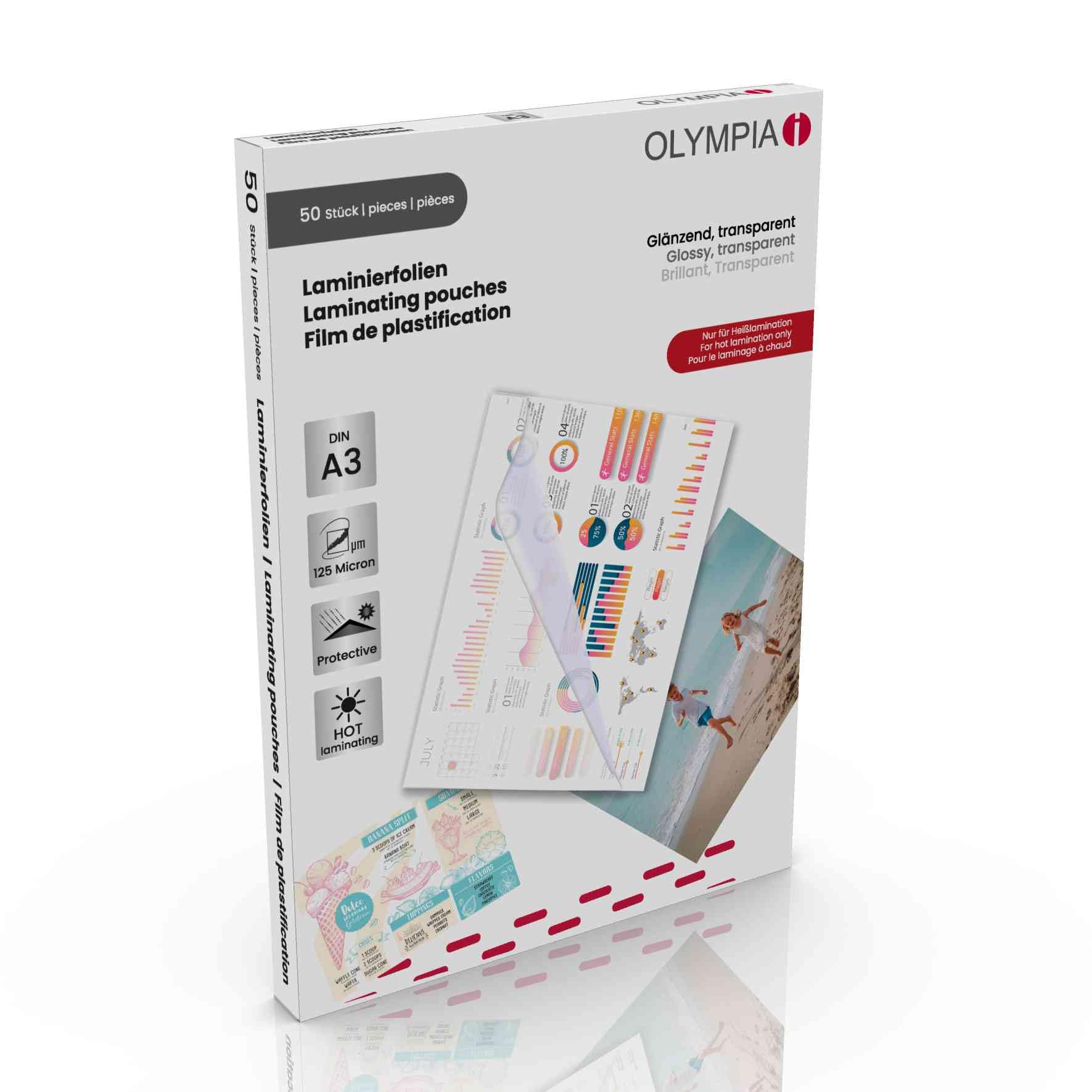 Olympia 9178 Laminating Pouches DIN A3 125 Micron