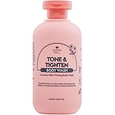 Nature Spell Tone & Tightening Body Wash, Firming Shower Gel for Skin Elasticity, Infused with Hyaluronic Acid, Plant Collagen and Ginseng, for All Skin Types, No SLS, Vegan, 10.8 fl oz