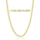 ASHIWC 4.2MM Figaro Chains Necklaces Gold Chain for Men ＆ Women | 18-24 Inches Dainty 14K Gold Figaro Necklaces Chains for Men Simple Non-tarnish Necklace Unisex Jewelry Gift