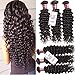 Unice Hair 3 Bundles Deep Wave Hair Bundles, Unprocessed Brazilian Virgin Human Hair Weaves Hair Extensions Natural Color Can Be Dyed and Bleached (20 22 24)