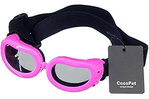 New Version CocoPet Adorable Dog Goggles Pet Sunglasses Eye Wear UV Protection Waterproof Sunglasses for Puppy Dogs Small Medium XS Pink